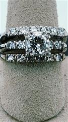 Platinum-Diamond Wedding Set 17 Diamonds 1.86 Carat T.W. 950 Platinum 8g Size:7